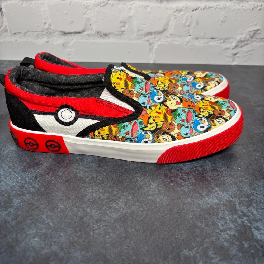 Pokemon Kids Slip On Shoes Size 5 Canvas Slip On Shoes Pikachu